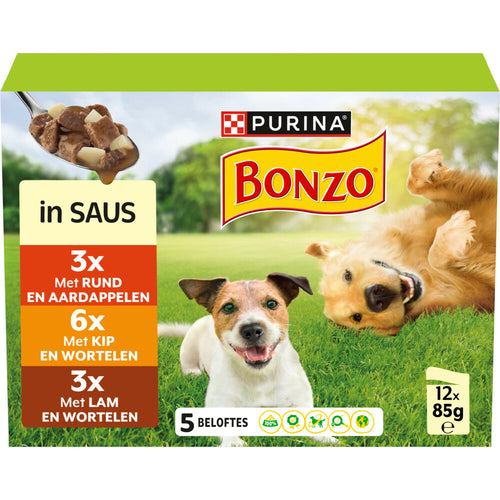 Bonzo - Vitafit Multipack Rind, Huhn & Lamm in Soße - 12x85g