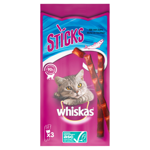 Whiskas - Catsticks Salmon - Cat Snacks - 18g