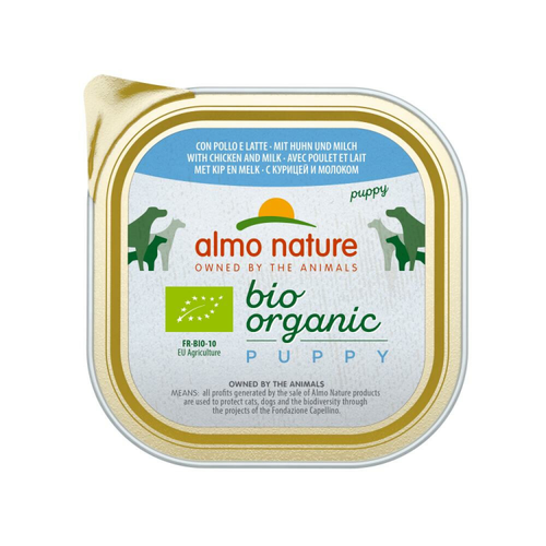 9x Almo Nature - Bio Organic - Puppy - Kip en Melk - 300g