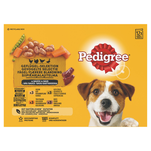 Pedigree - Adult Meal Pouches in Sauce Geflügel & Gemüse - Hundefutter - 12x100g