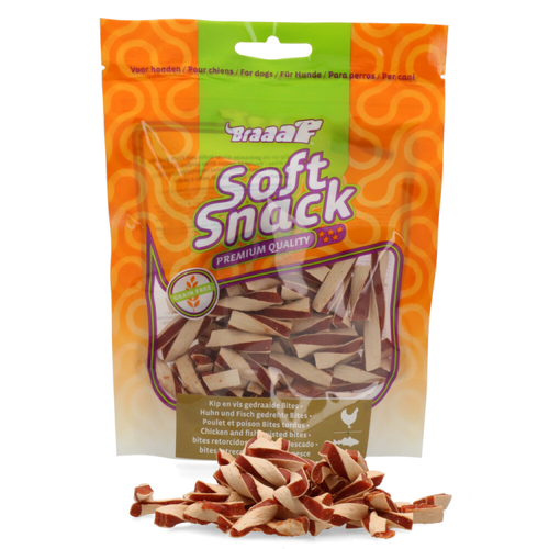 Braaaf - Twisted Bites Chicken & Fish - Dog Snack - 85g