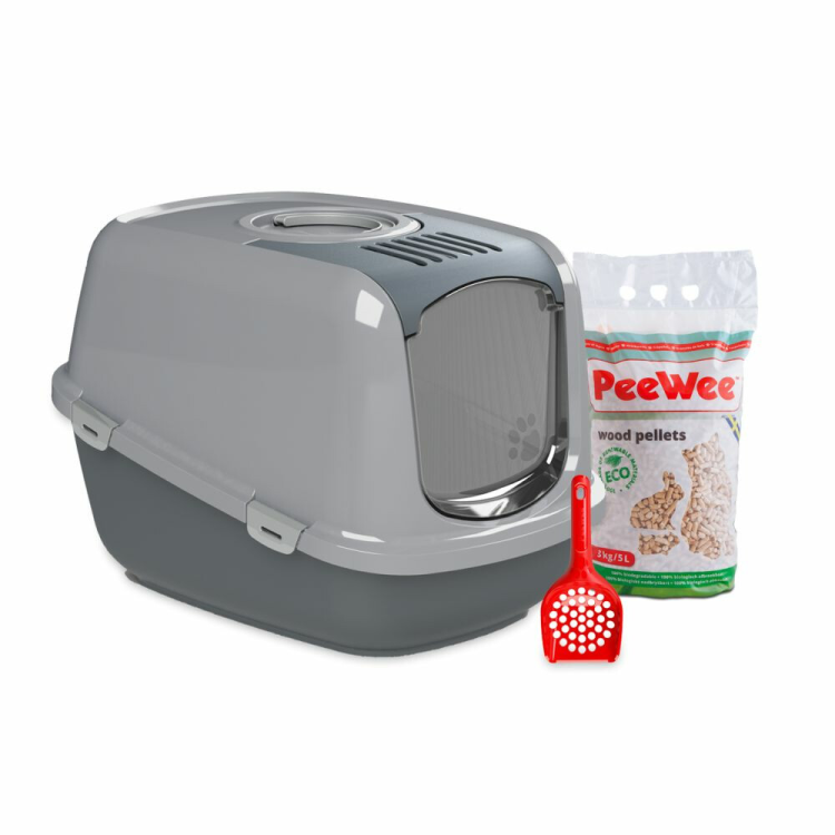 PeeWee - EcoDome Starter Kit Gray & Anthracite - Litter Boxes - 66.5x48.5x46.5cm