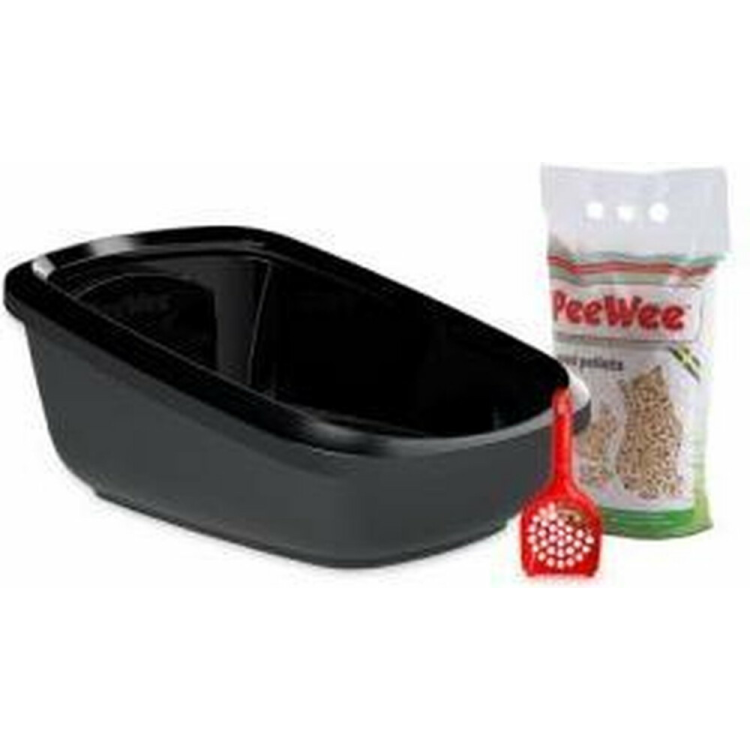 PeeWee - EcoGranda XXL Starter Kit Black & Anthracite - Litter Boxes - 66.5x48.5x28 cm