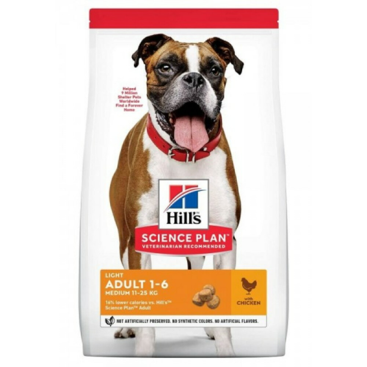Hill's Canine - Science Plan - Dog food - Adult Light - Medium - Chicken - 12 kg