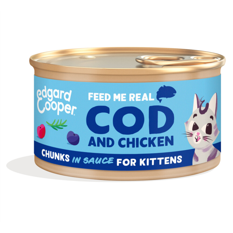 Edgard & Cooper - Cat Food - Kitten - Chunks in Sauce - Cod & Chicken - 85g