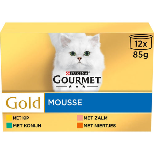 Gourmet - Gold Mousse Rund - Konijn - Kalfsvlees - Lam 24 x 85g