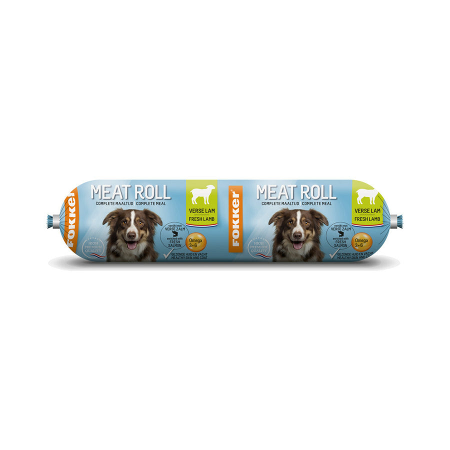 Fokker - Dog Meat Roll 350g - - Lam