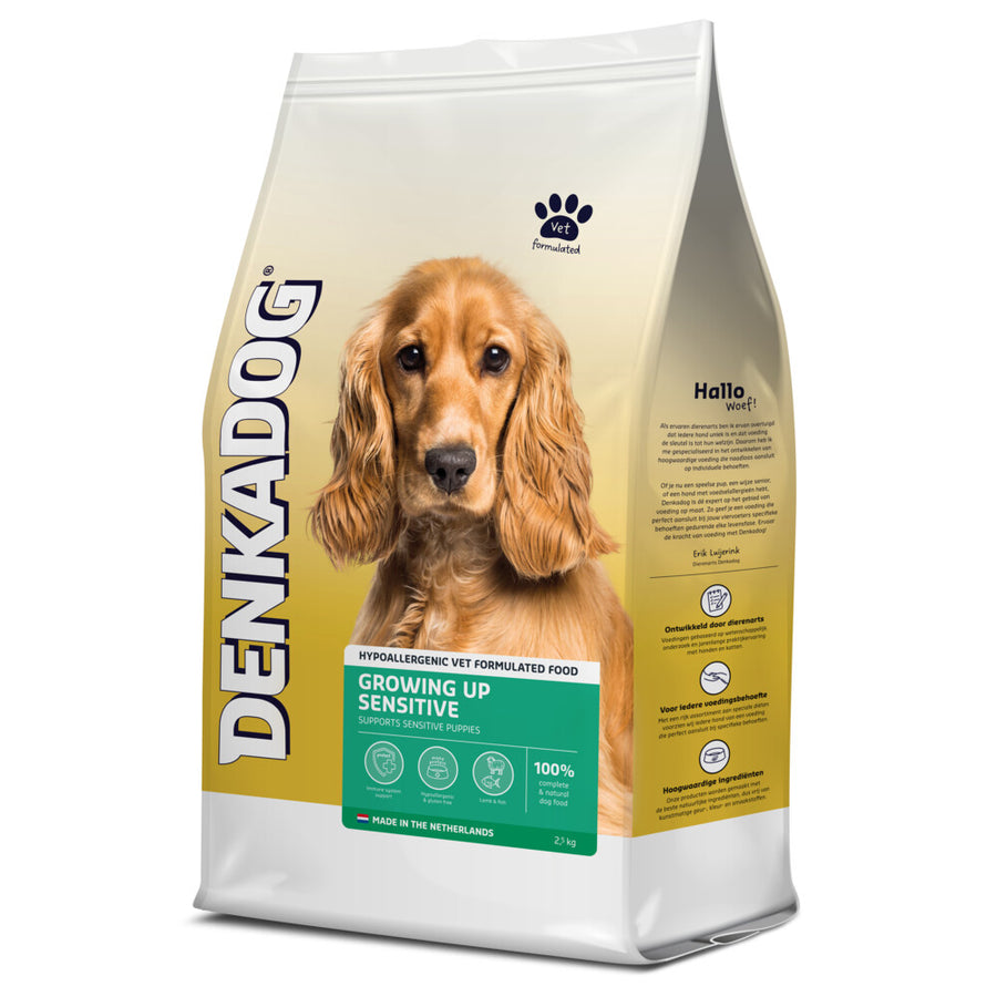 Denkadog - Hondenvoer Growing Up Sensitive 2,5kg