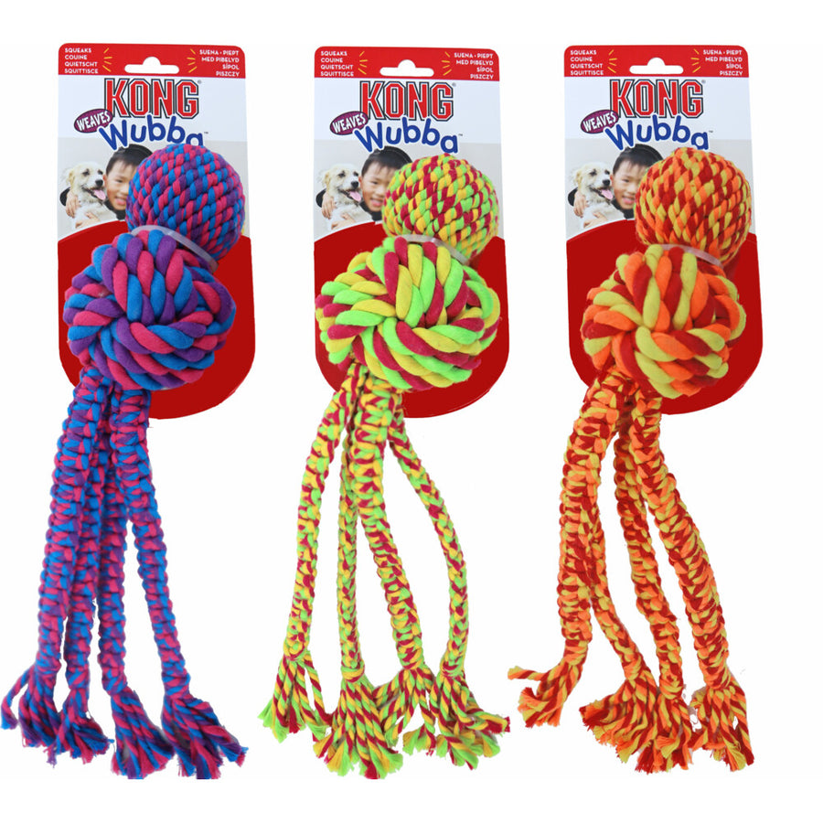 Kong - wubba weaves touw assorti 38x8,5x8,5 cm