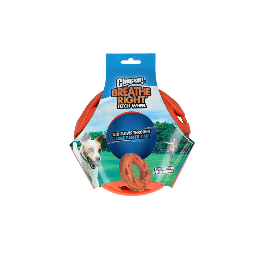 Chuckit! Breathe Right Fetch Wheel - Hondenspeelgoed - Hondenspeeltje - Frisbee - Kunststof - Oranje - Ø18 cm
