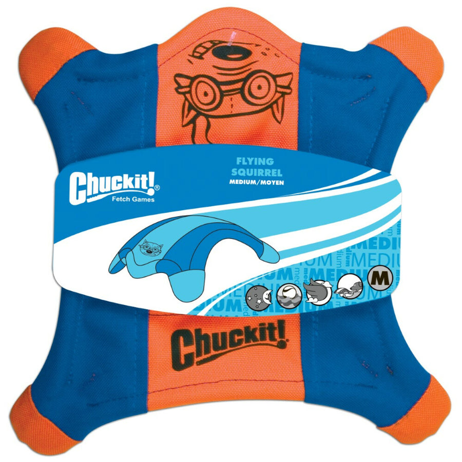Chuckit! Flying Squirrel - Hondenspeelgoed - Hondenspeeltje - Frisbee - Drijvend - Ø35 cm - Blauw/Oranje