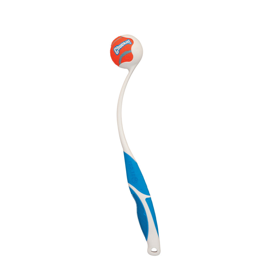Chuckit! Pro Ball Launcher - 45 cm - Werpstok - Ballenwerper - Hondenspeelgoed - Incl. Medium Tennisbal - Kunststof - Wit/Blauw