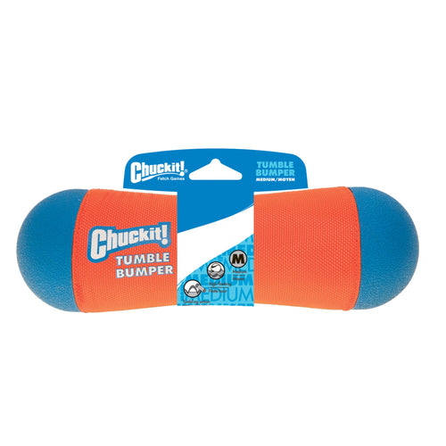 Chuckit! Tumble Bumper - Hondenspeelgoed - Apporteer speelgoed - Hondenspeeltje - Oranje/Blauw - ø 6 x 21 cm - M