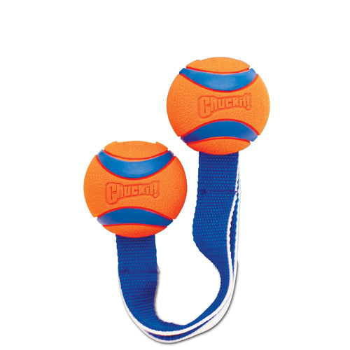 Chuckit! Ultra Duo Tug - Hondenspeelgoed - Apporteerspeelgoed - Nylon/Rubber - Medium - Ø6 cm - Blauw/Oranje