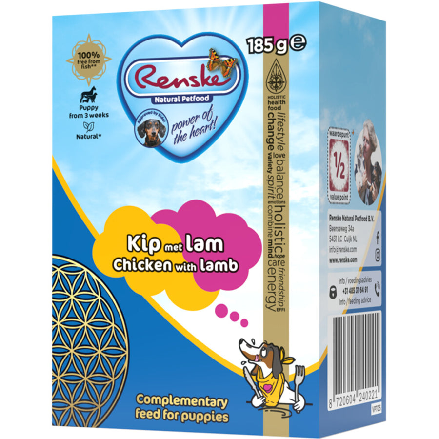 Renske - Vers Puppy - Tetrapack - Puppy Hondenvoer - Kip Lam 185g