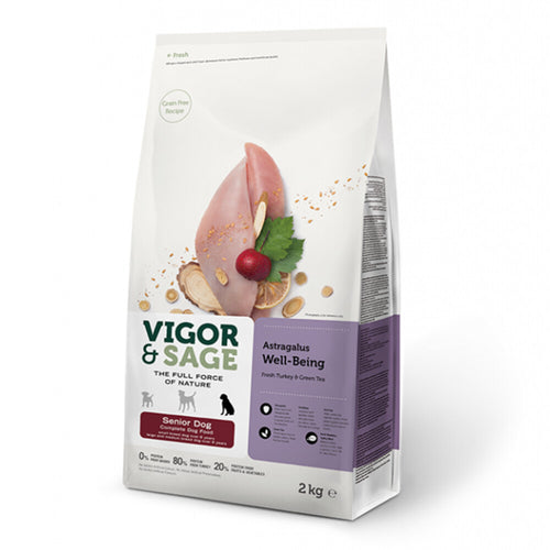 Vigor&Sage - Vigor & Sage Hondenvoer Senior Well - Being Astragalus 2kg