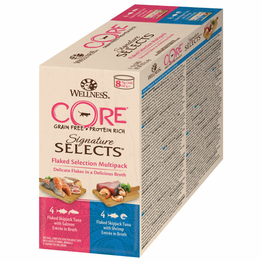 Wellness - Core Signature Selects Flaked Multi - Pack - Kattenvoer Natvoer - 8 x 79g