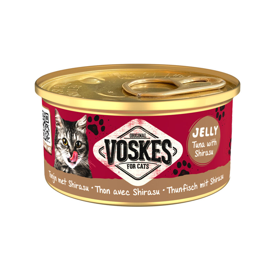 Voskes - Kattenvoer Nat Tonijn met Shirasu 24x85 Gram
