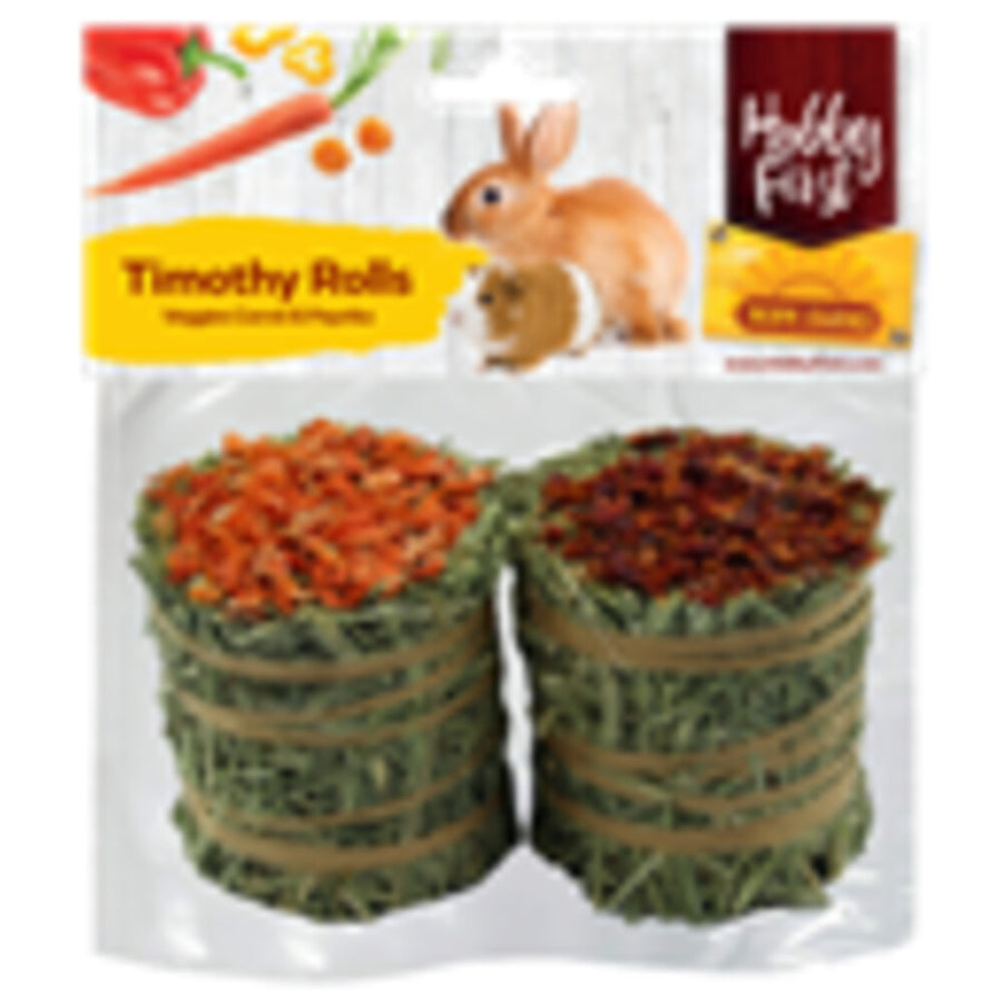 Hobby First - Hope Farms Hooirolletjes - Knaagdiersnack - Wortel Paprika 18x11 cm 200g Voor Alle Leeftijden