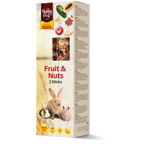 Hobby First - Hope Farms Sticks Fruit - Knaagdiersnack - Fruit 7x3.5x20.2 cm 2x55g M