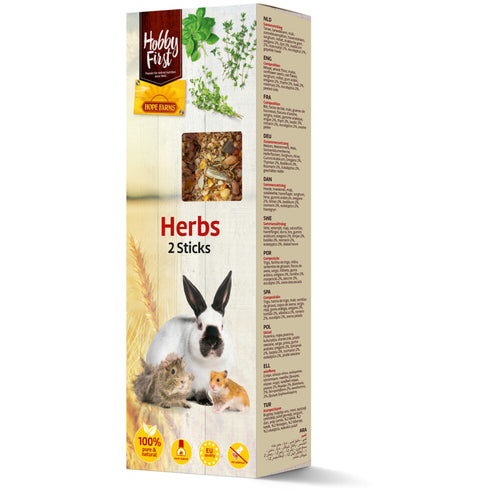 Hobby First - Hope Farms Sticks Kruiden - Knaagdiersnack - 7x3.5x20.2 cm 2x55g M