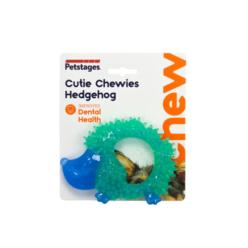 Chewies - Petstages Orka Cutie Chewies Hedgehog - Hondenspeelgoed - 13x10x3 cm 160g Mintgroen Blauw