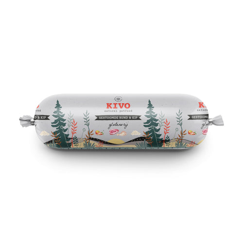 Kivo - Gestoomde Rund & Kip 600g