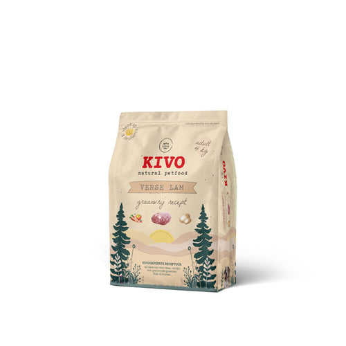Kivo - Petfood - Hondenbrokken Verse Lam - 4kg - Koudgeperst - Graanvrij
