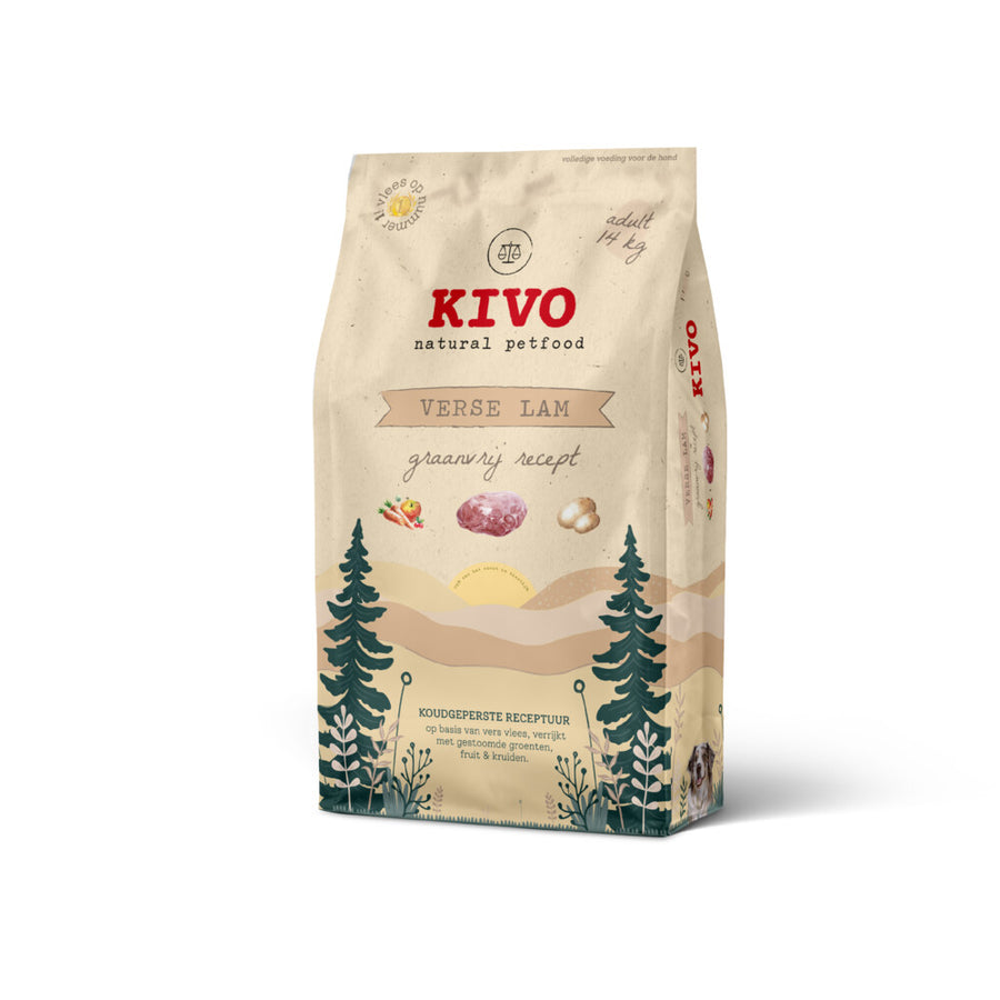 Kivo - Petfood Verse Lam - 14kg - Koudgeperst - Graanvrij