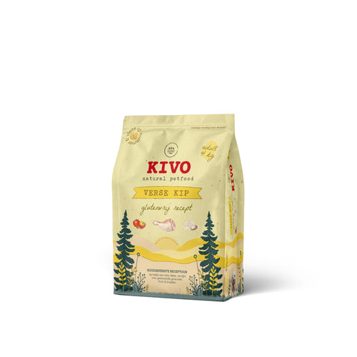 Kivo - Petfood Hondenbrokken Verse Kip - 4kg - Koudgeperst - Glutenvrij