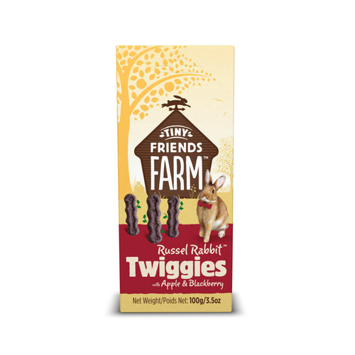 Tiny Friends Farm - Russel Rabbit Twiggies - Knaagdiersnack - Appel Bessen 100g
