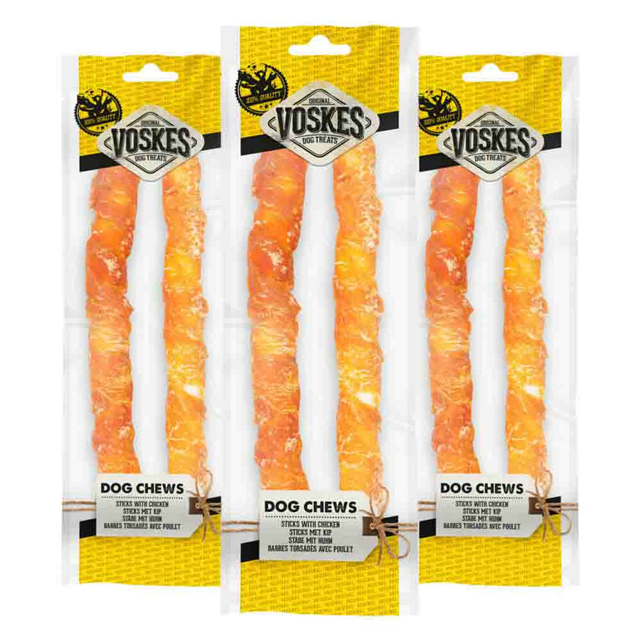 Voskes - Sticks Kip 17 cm - 1 x 12 stuks - Voordeelverpakking