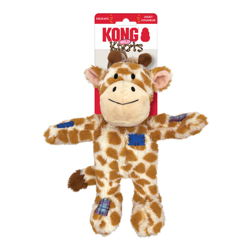 Kong - Wild Knots Giraffe - Sterk Pluche Hondenspeelgoed - Geel