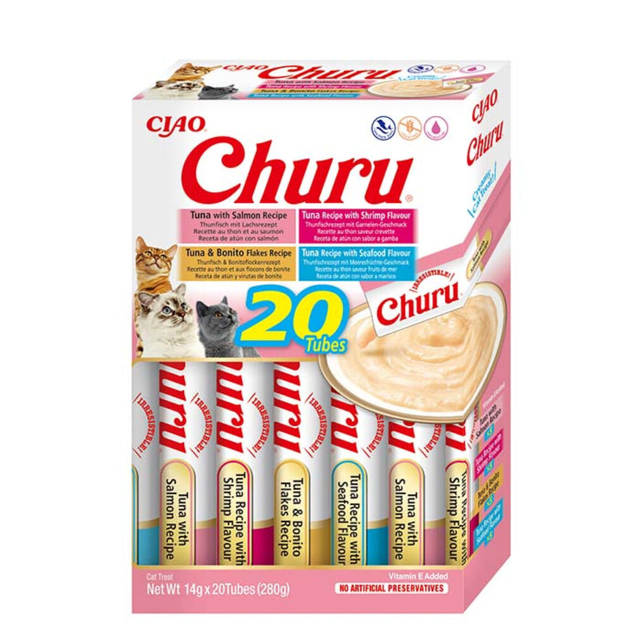 Ciao - Inaba Churu Puree Multipack - Tonijn Zeevruchten 20x14g
