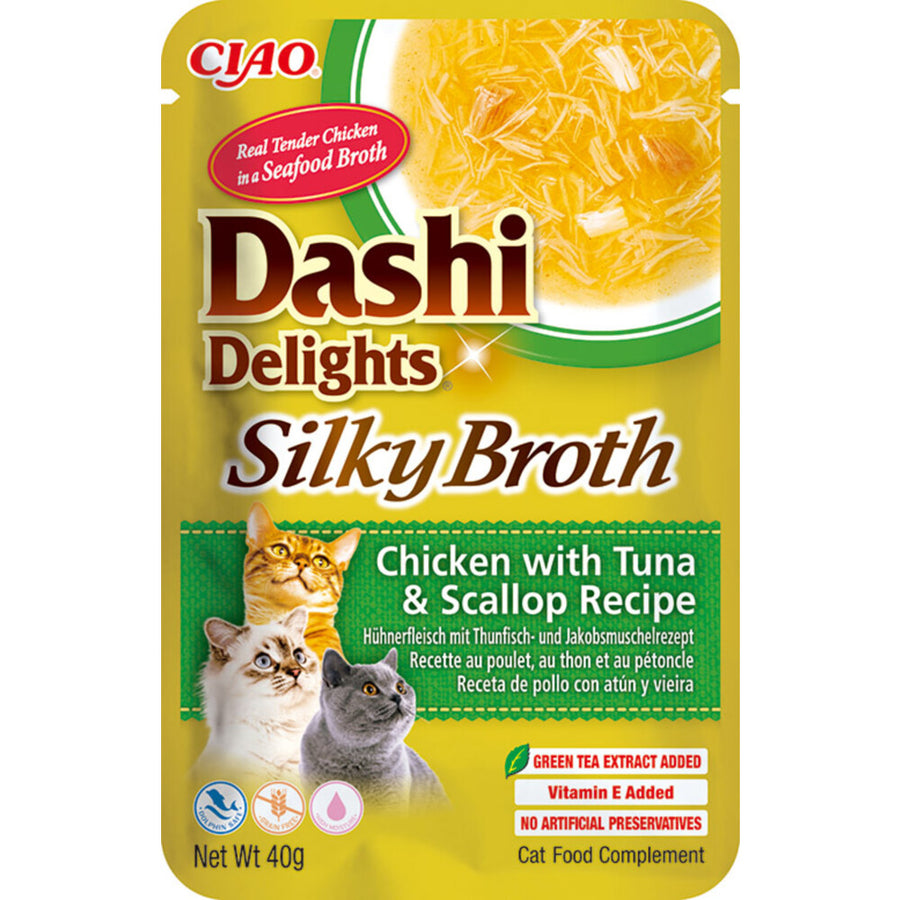 Ciao - Inaba - Kattenvoeding - Silky Kip Tonijn & Schelpdier - Graanvrij - 40g