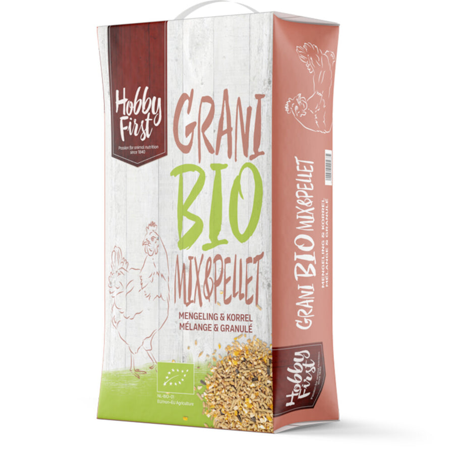 Hobby First - Farm BIO mix&pellet - Graanmengeling met extra lijnzaad