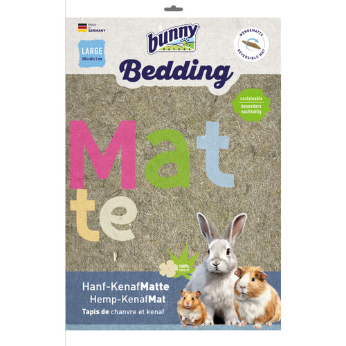 Bunny Nature - Hennepkenafmat 100x40 cm - Zachte Ligmat, Duurzaam en Hygiënisch voor Kleine Dieren