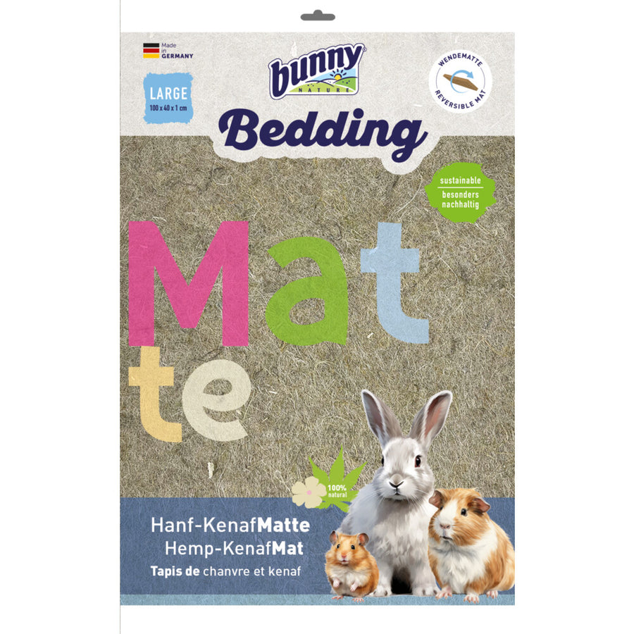 Bunny Nature - Hennepkenafmat 100x40 cm - Zachte Ligmat, Duurzaam en Hygiënisch voor Kleine Dieren
