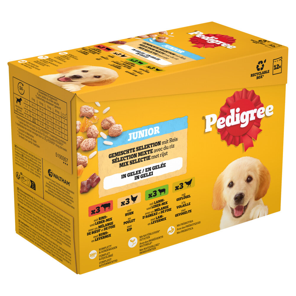 Pedigree - Maaltijdzakjes - Junior in gelei - Hondenvoer - 12x100g
