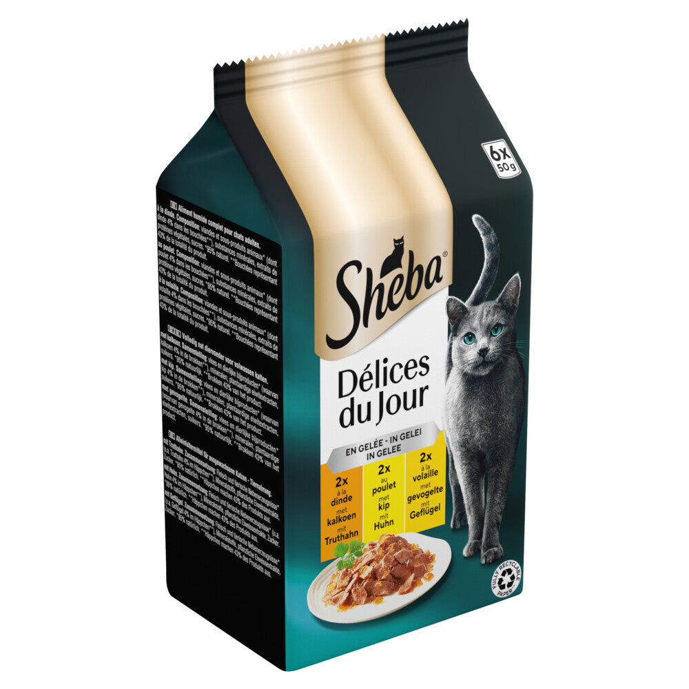 Sheba - Délices du Jour - Geflügel in Gelee - 6x50g