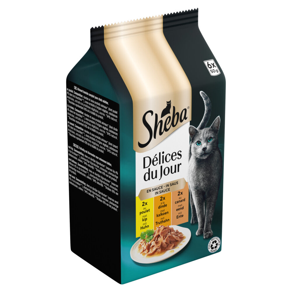 Sheba - Délices du Jour - Gevogelte In Saus - 6x50g