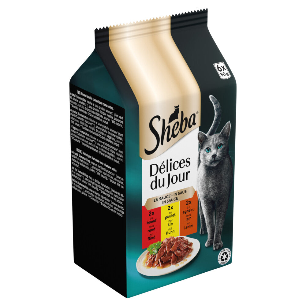 Sheba - Délices du Jour - Traiteur Selectie in Saus - 6x50g