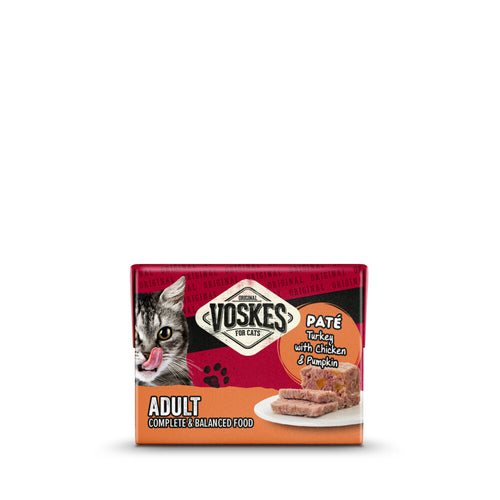 Voskes - Original Paté Adult Kalkoen & Kip & Pompoen - 8 x 95g