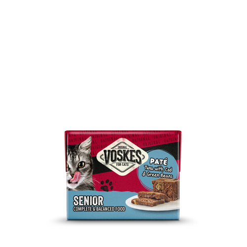 Voskes - Original Paté Senior tonijn & Kabeljauw & Sperziebonen - 8 x 95g