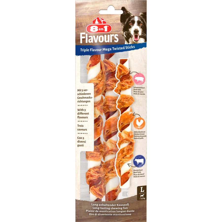 8in1 - Triple Flavour Mega Twisted Sticks - 140g