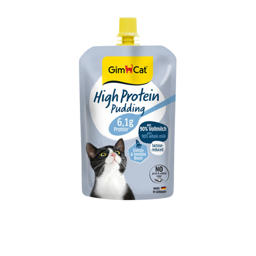 GimCat - Eiwitrijke Pudding - Lactosearm Tussendoortje - 100g, Romige Kattenpudding zonder Granen