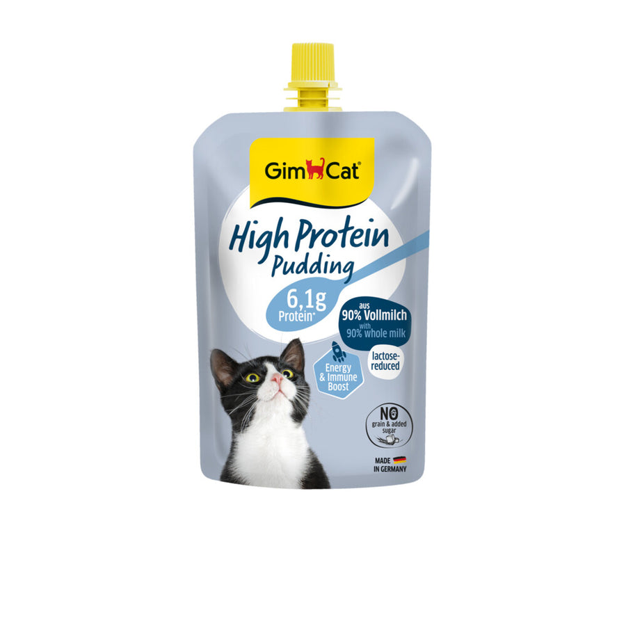 GimCat - Eiwitrijke Pudding - Lactosearm Tussendoortje - 100g, Romige Kattenpudding zonder Granen