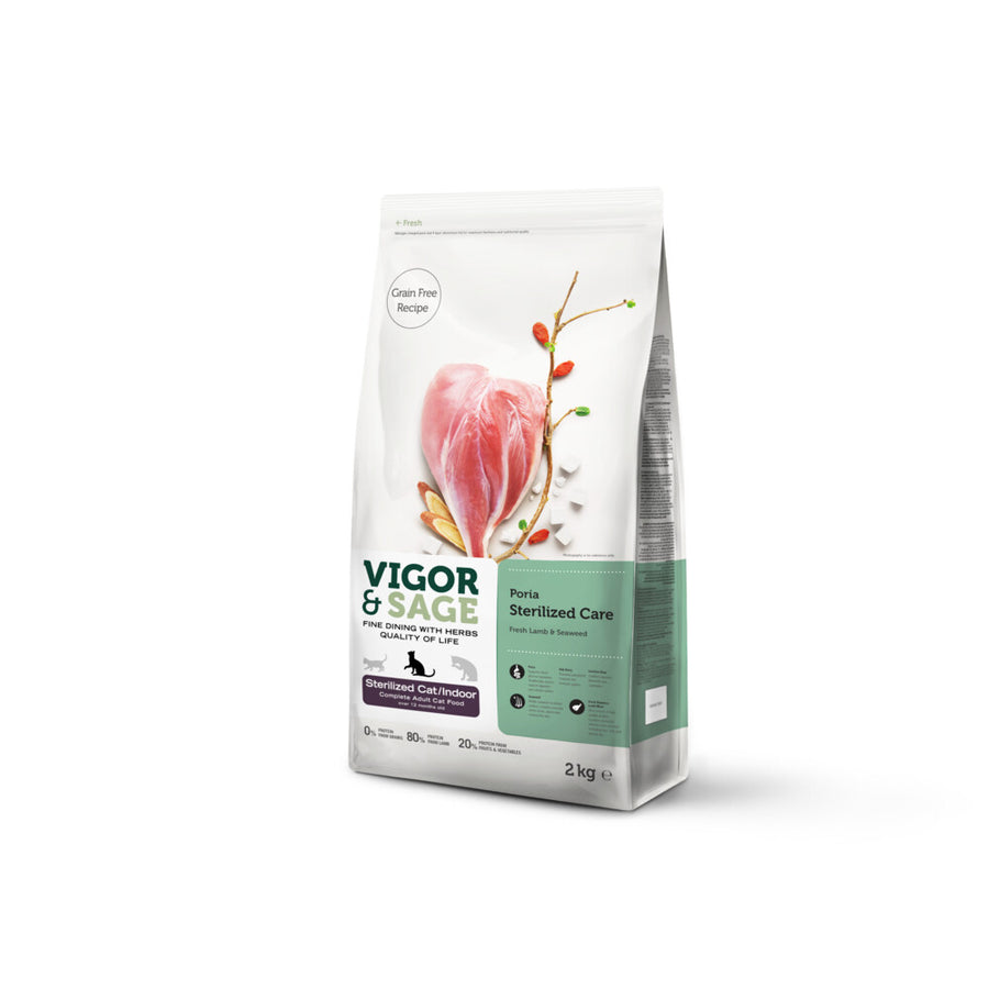 Vigor&Sage - Vigor & Sage Kattenvoer Droog Adult Sterilized Care Poria - 2kg