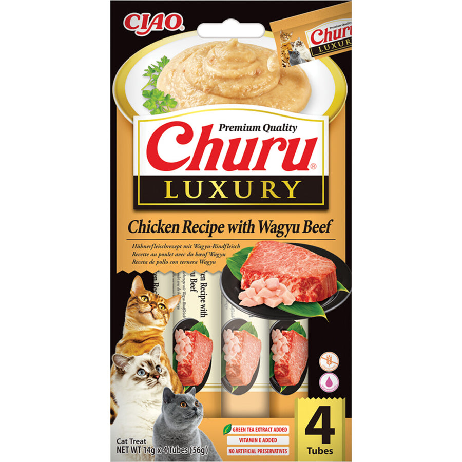 Ciao - Kattensnack Churu Luxury Chicken & Wagyu Beef - 4 x 14g