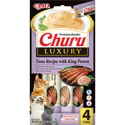 Ciao - Kattensnack Churu Luxury Tuna & King Prawn - 4 x 14g